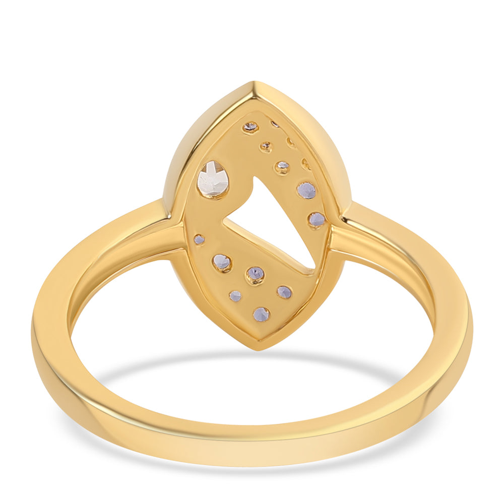 Goldplattierter Silberring mit Iolith und weißem Topas 2 
