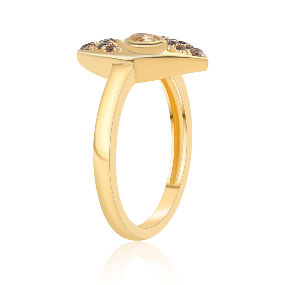 Goldplattierter Silberring mit Iolith und weißem Topas 3 
