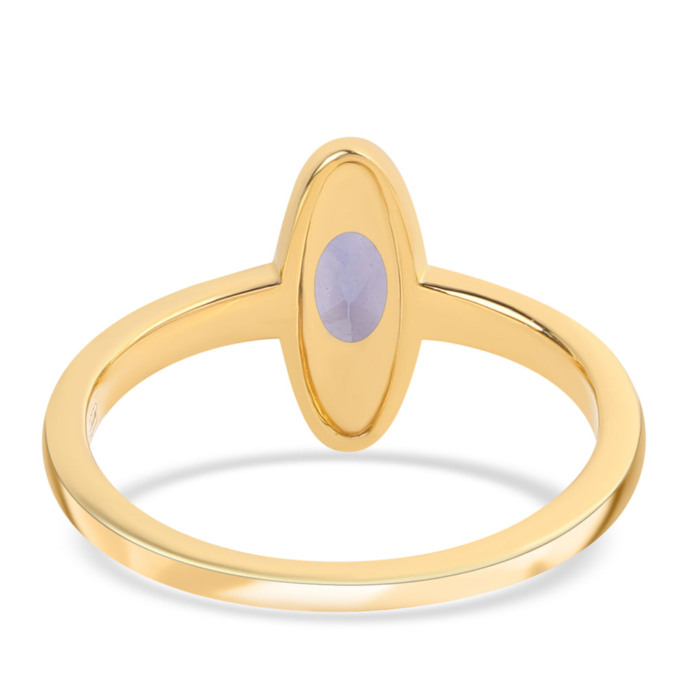 Goldplattierter Silberring mit Iolith 2 