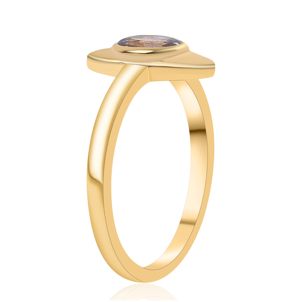 Goldplattierter Silberring mit Iolith 3 