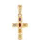 Goldplattierter Silberanhänger mit afrikanischem Amethyst und Peridot