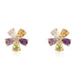Goldplattierte Silberohrringe mit Rose De France Amethyst und Peridot