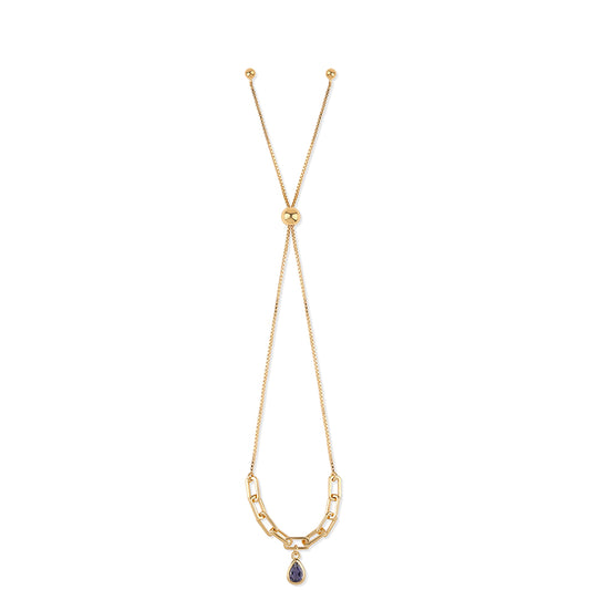 Goldplattiertes Silberarmband mit Iolith