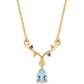 Goldplattierte Silberhalskette mit rotem Granat und Peridot