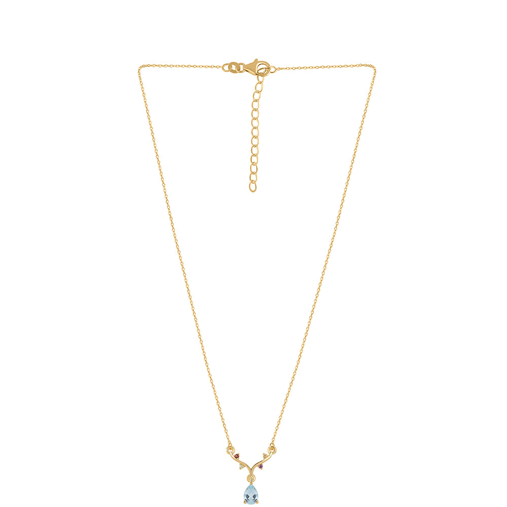 Goldplattierte Silberhalskette mit rotem Granat und Peridot 2 