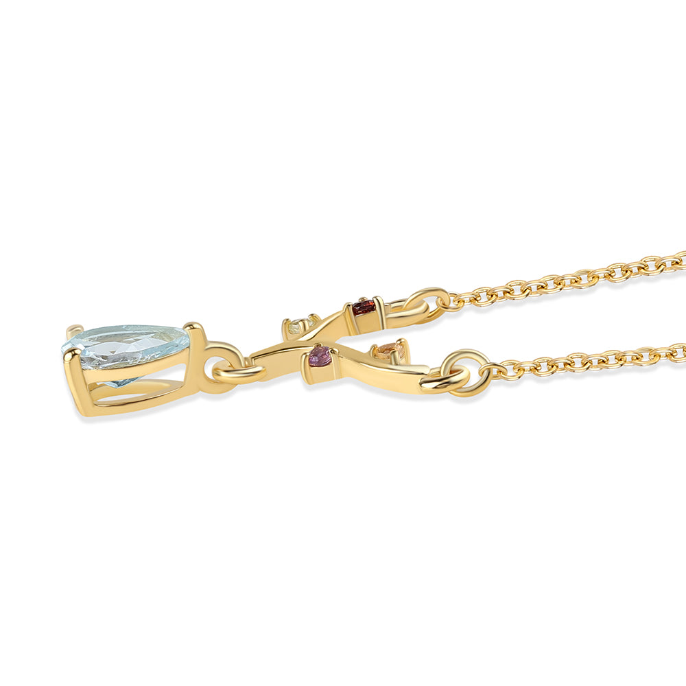 Goldplattierte Silberhalskette mit rotem Granat und Peridot 5 