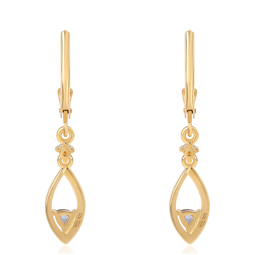 Goldplattierte Silberohrringe mit Iolith und weißem Topas 2 