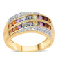 Goldplattierter Silberring mit afrikanischem Amethyst und rotem Granat