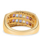 Goldplattierter Silberring mit afrikanischem Amethyst und rotem Granat