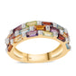Goldplattierter Silberring mit afrikanischem Amethyst und Zitrin