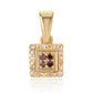 Goldplattierter Silberanhänger mit rotem Diamant und weißem Diamant