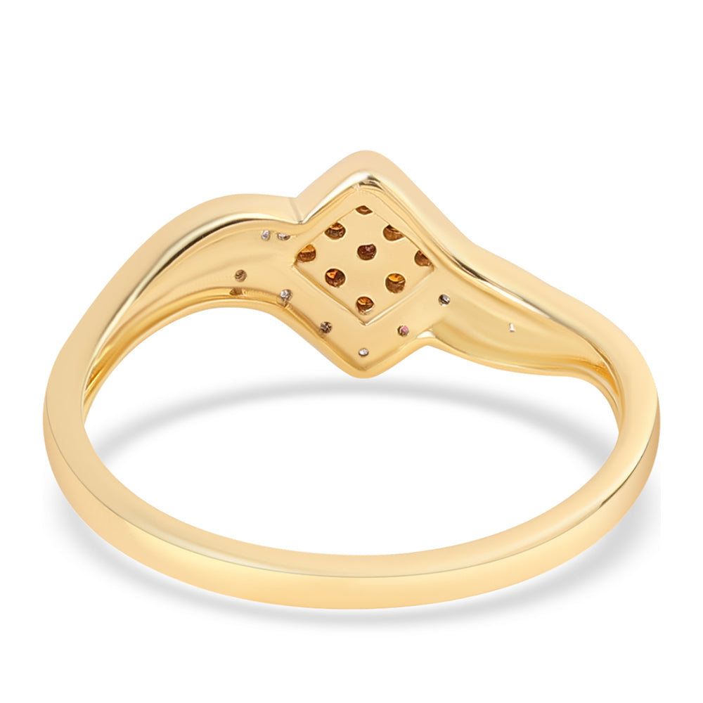 Goldplattierter Silberring mit rotem Diamant und weißem Diamant 6 