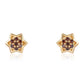 Goldplattierte Silberohrringe mit rotem Diamant