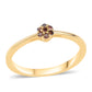 Goldplattierter Silberring mit rotem Diamant