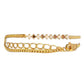 Goldplattiertes Silberarmband mit rotem Diamant und weißem Diamant
