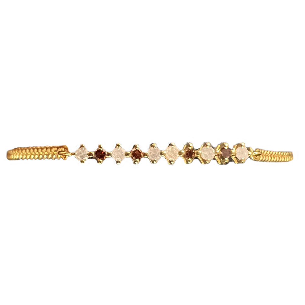 Goldplattiertes Silberarmband mit rotem Diamant und weißem Diamant 3 