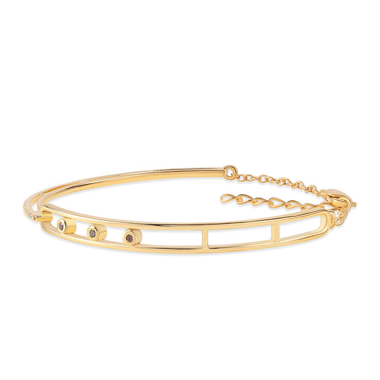Goldplattiertes Silberarmband mit rotem Diamant und weißem Diamant