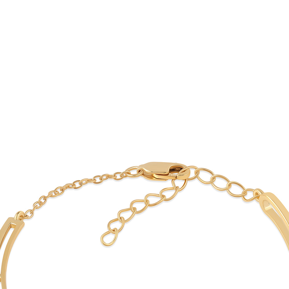 Goldplattiertes Silberarmband mit rotem Diamant und weißem Diamant