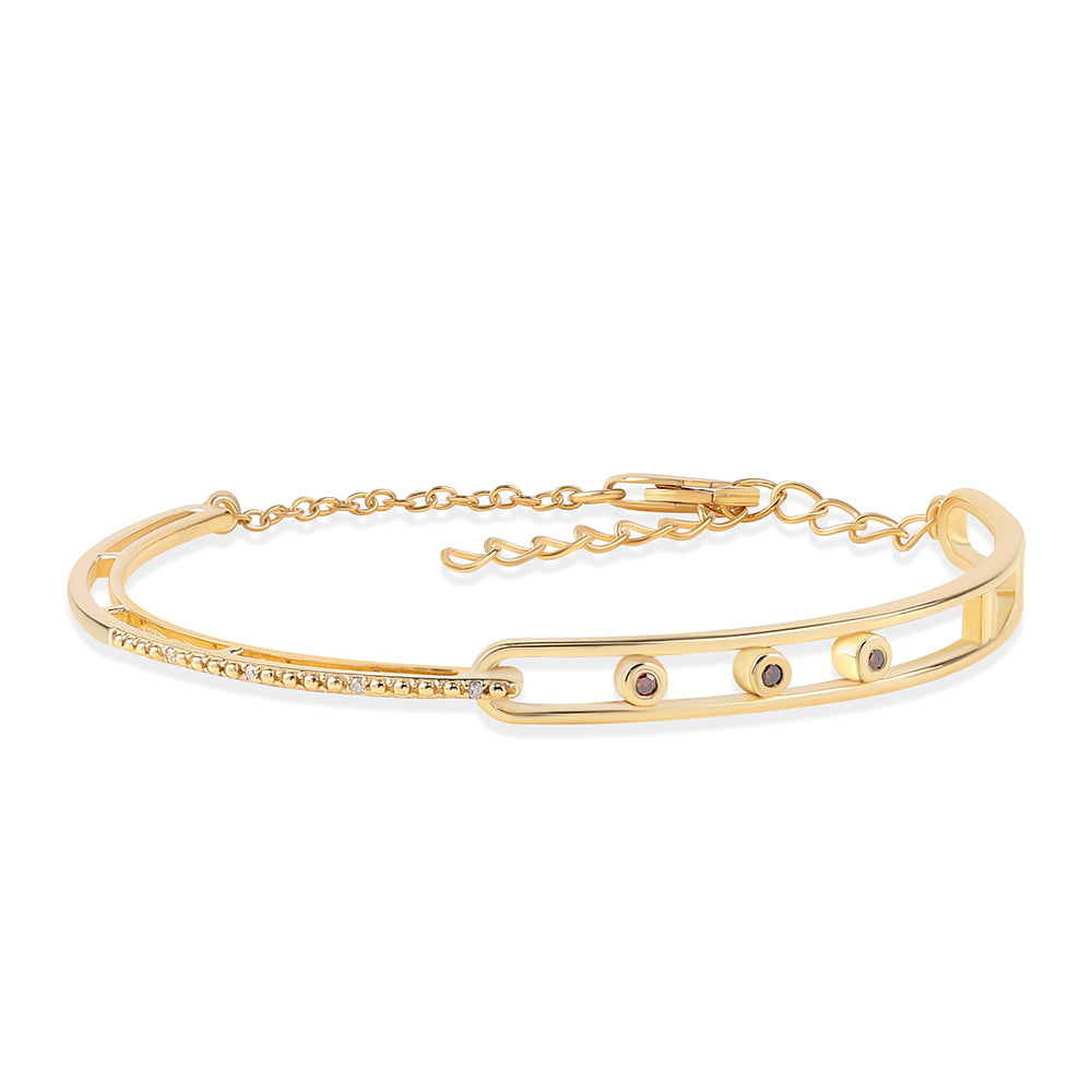 Goldplattiertes Silberarmband mit rotem Diamant und weißem Diamant 1 