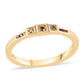 Goldplattierter Silberring mit rotem Diamant