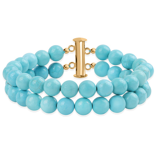 Goldplattiertes Silberarmband mit Dornröschen Türkis