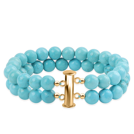 Goldplattiertes Silberarmband mit Dornröschen Türkis