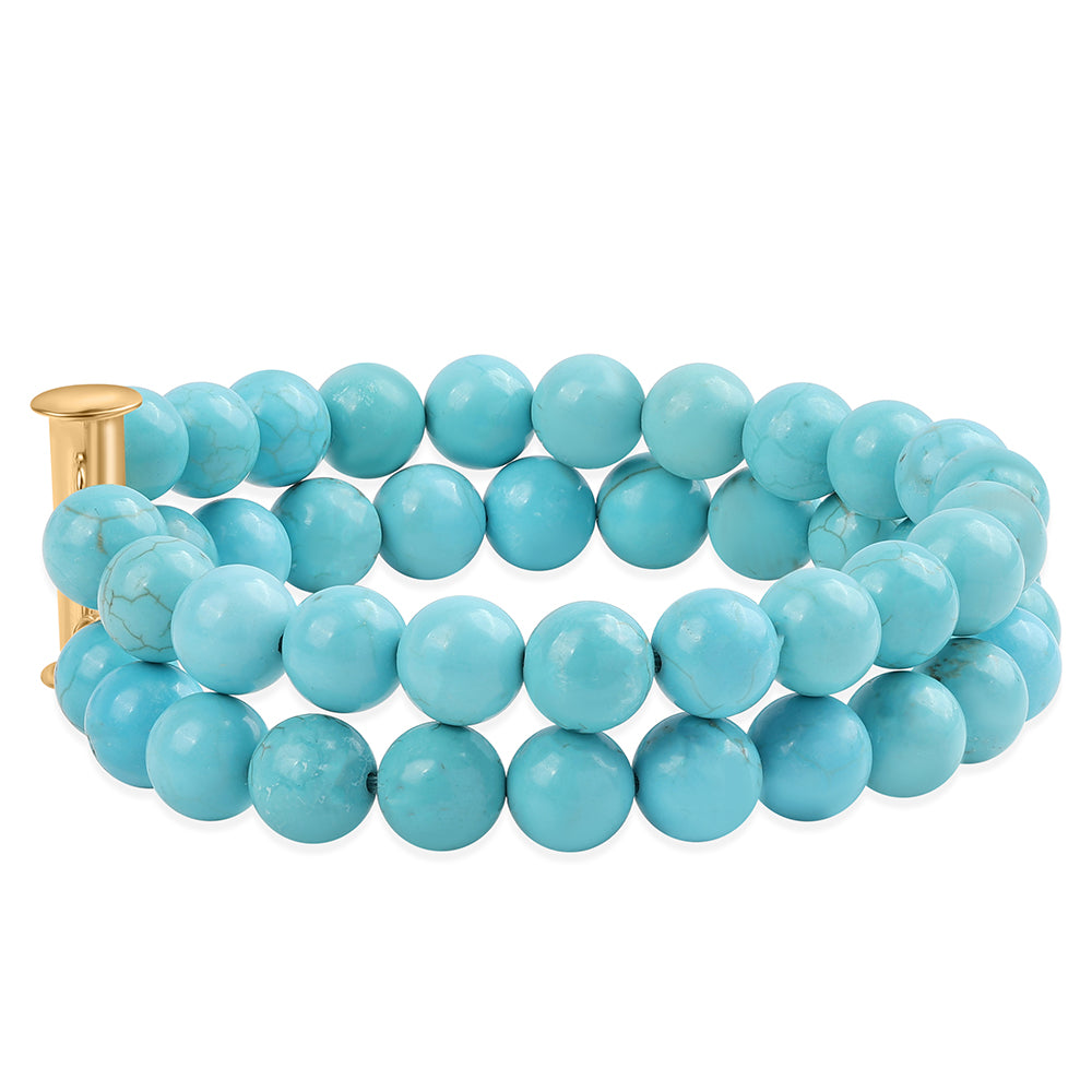 Goldplattiertes Silberarmband mit Dornröschen Türkis 3 