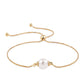 Goldplattiertes Silberarmband mit weißer Süßwasserperle