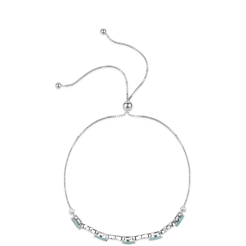 Silberarmband mit Grandidierit und weißem Topas