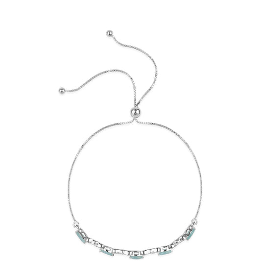 Silberarmband mit Grandidierit und weißem Topas