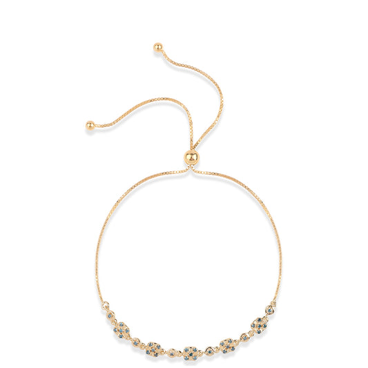 Goldplattiertes Silberarmband mit blauem Diamant