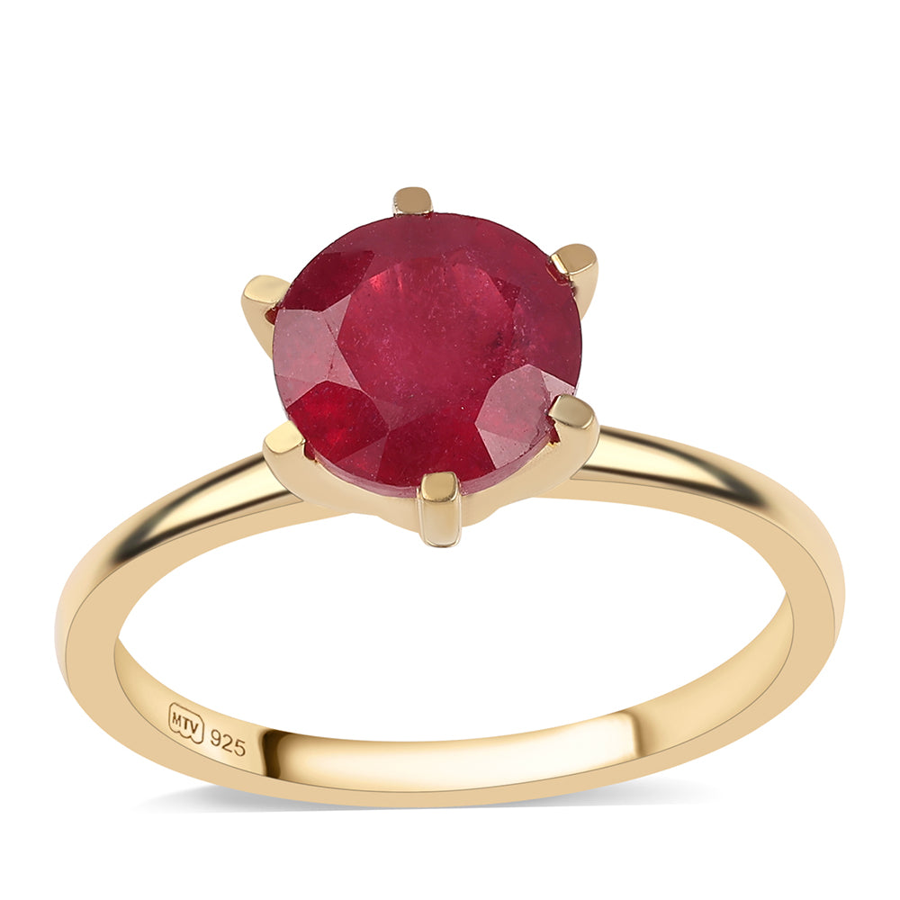 Goldplattierter Silberring mit Rubin aus Mosambik 1 