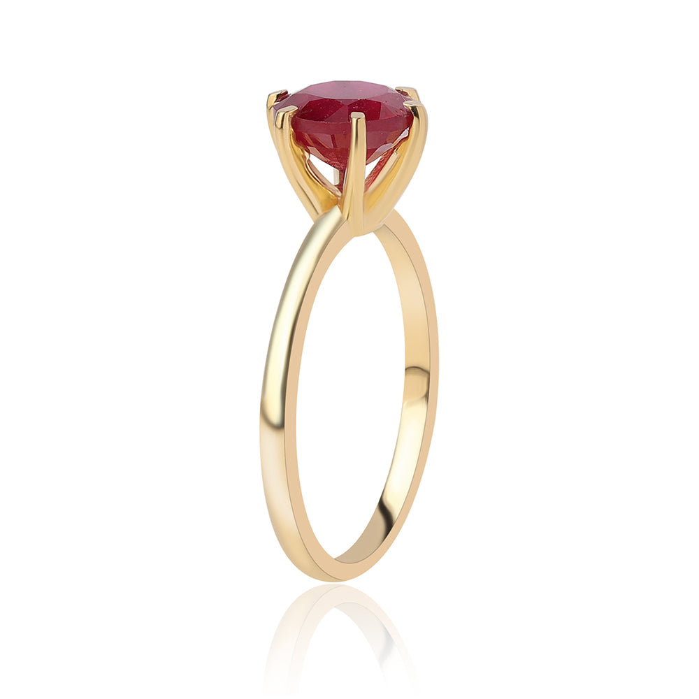 Goldplattierter Silberring mit Rubin aus Mosambik 3 