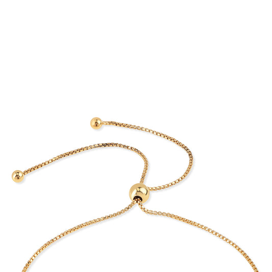 Goldplattiertes Silberarmband mit blauem Diamant