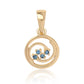 Goldplattierter Silberanhänger mit blauem Diamant