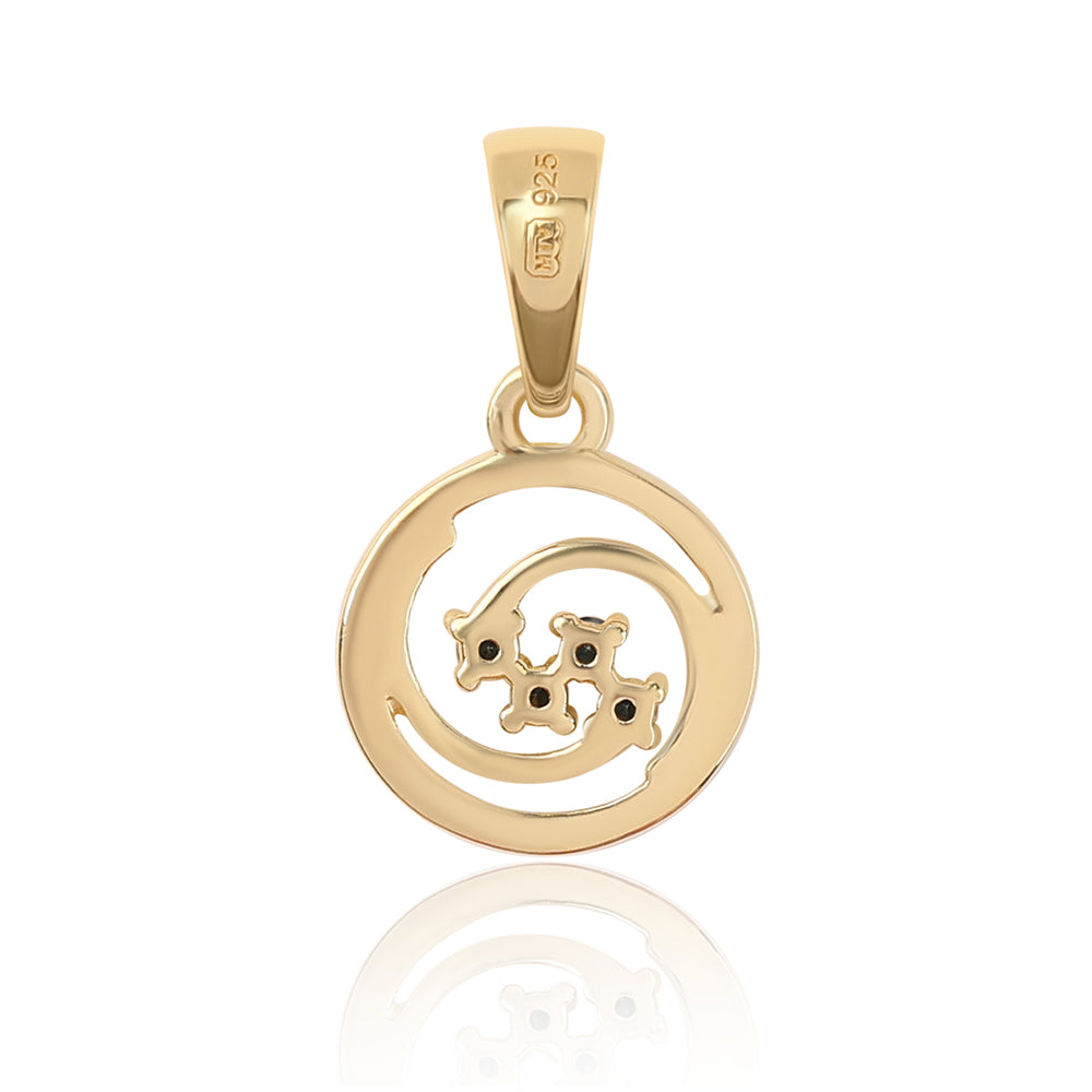 Goldplattierter Silberanhänger mit blauem Diamant 3 