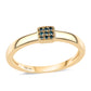 Goldplattierter Silberring mit blauem Diamant
