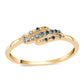 Goldplattierter Silberring mit blauem Diamant