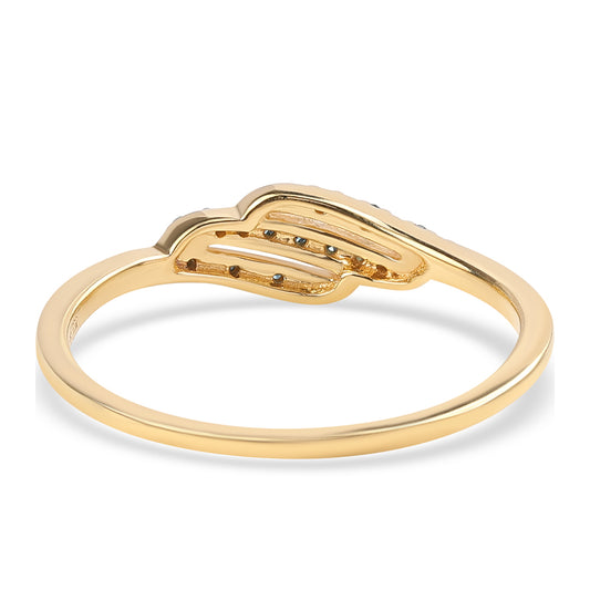 Goldplattierter Silberring mit blauem Diamant