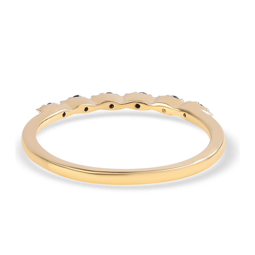 Goldplattierter Silberring mit blauem Diamant 2 