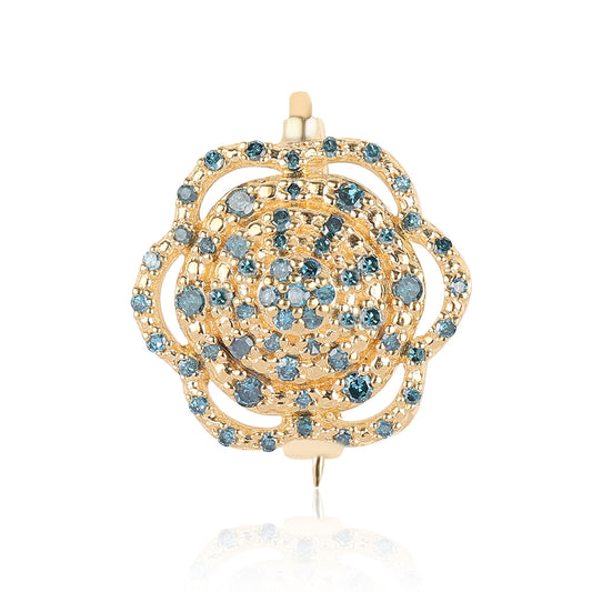 Goldplattierte Silber mit blauem Diamant