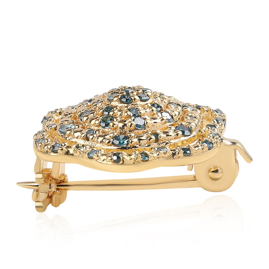 Goldplattierte Silber mit blauem Diamant