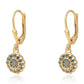 Goldplattierte Silberohrringe mit blauem Diamant