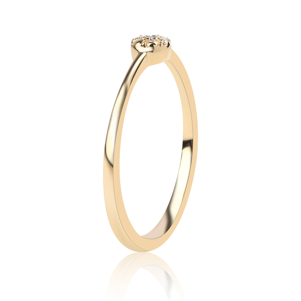 Goldplattierter Silberring mit blauem Diamant 3 