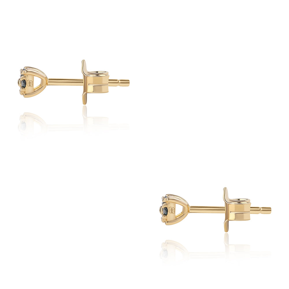 Goldplattierte Silberohrringe mit blauem Diamant 2 