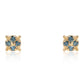 Goldplattierte Silberohrringe mit blauem Diamant