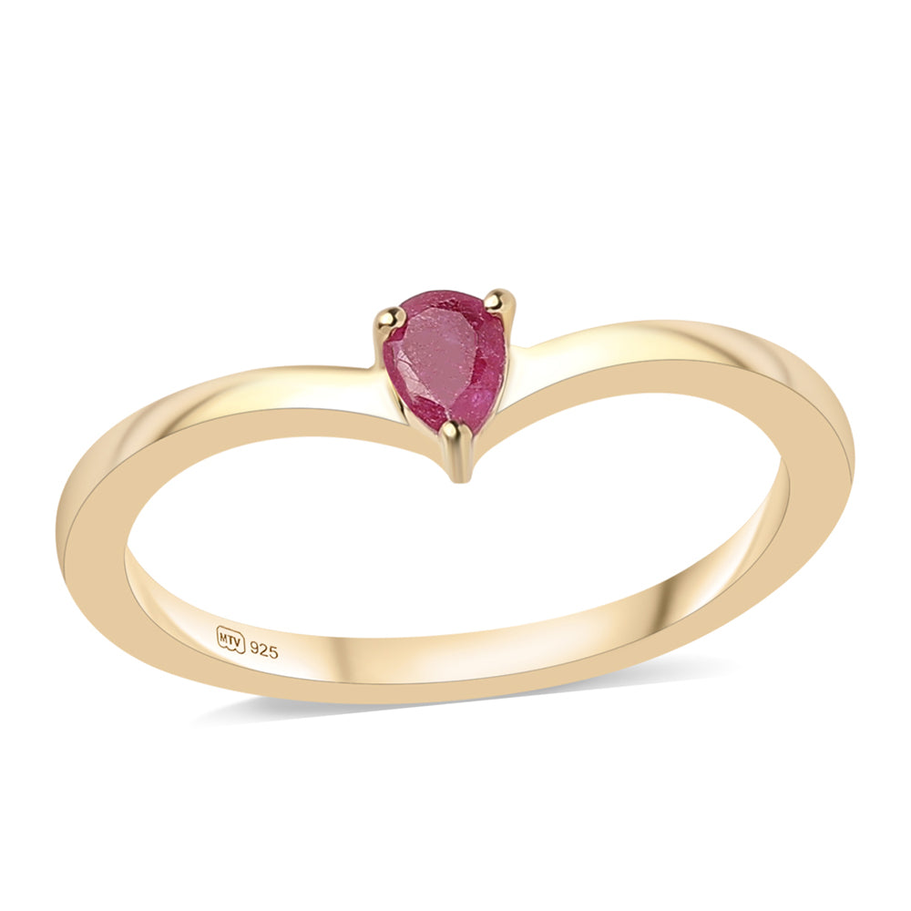 schmuckgarnitur aus Goldplattierte Silber mit Rubin aus Mosambik und blauem Diamant 5 
