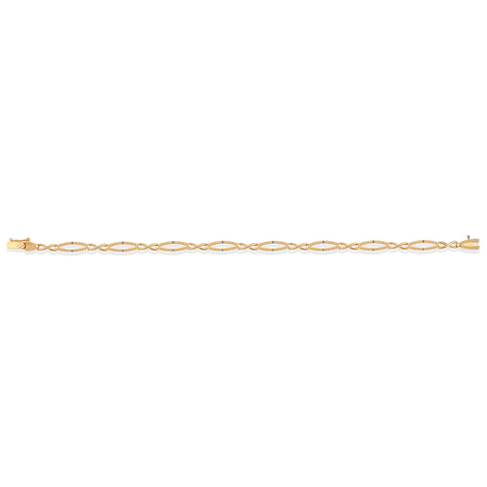Goldplattiertes Silberarmband mit blauem Diamant
