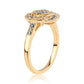 Goldplattierter Silberring mit blauem Diamant