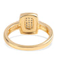 Goldplattierter Silberring mit blauem Diamant und weißem Topas